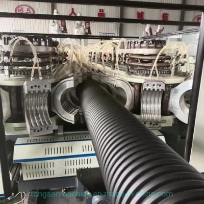 Drainage and Sewage 90mm-315mm HDPE Plastic Corrugated Pipes Exruder Making Machine