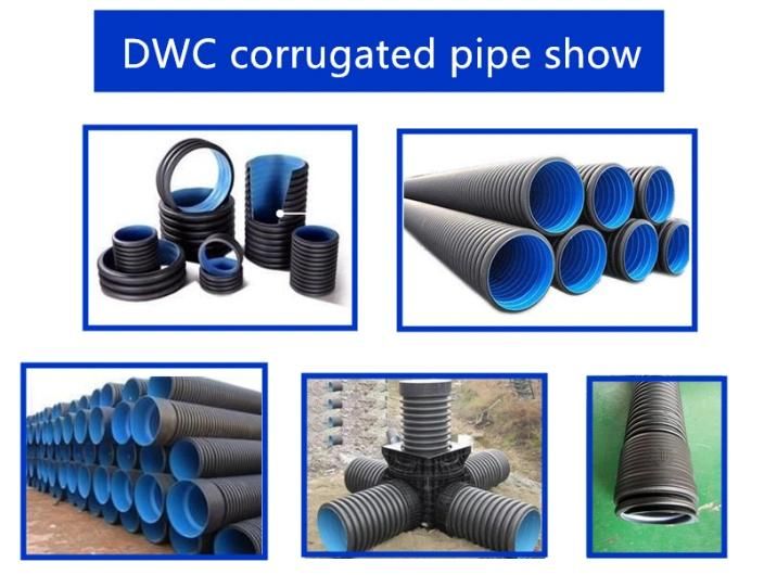 90mm - 315mm Seepage and Drainage Pipes HDPE Dwc Double Wall Corrugated Pipe Extruder Machine