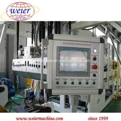PC Pet Plastic Sheet Machine Pet Corrugated Transparent Panel Roofing Tile Sheet Extrusion ...