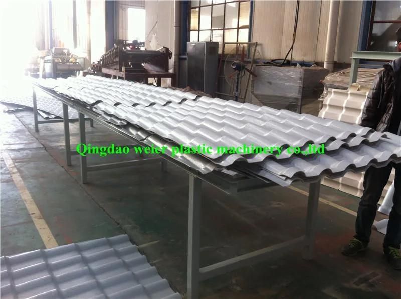 880mm UPVC and Asa or PMMA Co-Extrusion Bamboo Roof Tile Extrusion Line