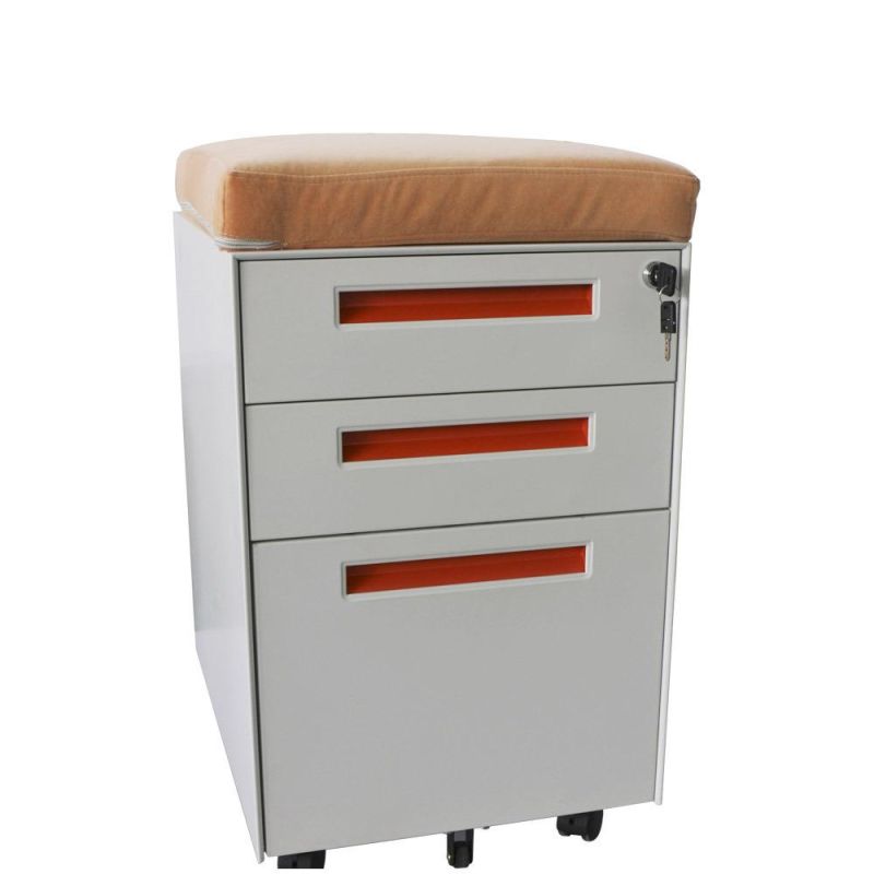 Orange Hot Sale Manufacturer Metal Mobile Filing Cabinet