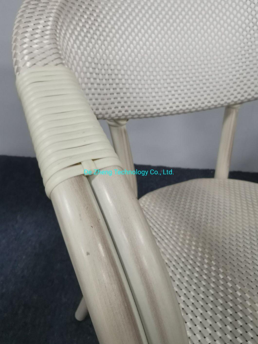 Modern Outdoor Handmade Furniture High Quality Stackable Rattan Textylene Mesh Chair Dining Set Garden Deck Chairs