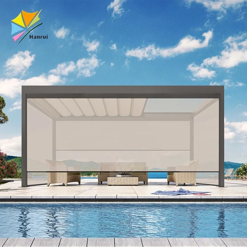 Manufacture Outdoor Windproof Waterproof Double Sided Zip Track Window Shade Blackout Fabric Manual Blinds