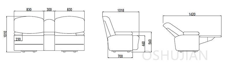 Super Soft Top Grain Leather Seat Sofa Set Cinema Chair for Media Room