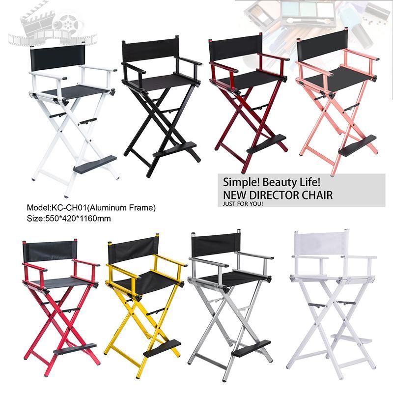 Koncai Professional Salon Hairdressing Aluminium Makeup Chair Folding Make up Director Chair