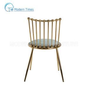 Outdoor Furniture Simple Breathable Cushion Seat Golden Leg Dining Living Chair Outdoor Dining Chair