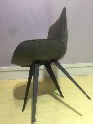 Antique Metal Restaurant Furniture Fabric Dining Chair Without Arm