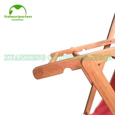Wooden Outdoor Folding Beach Chair with Ployster Fabric