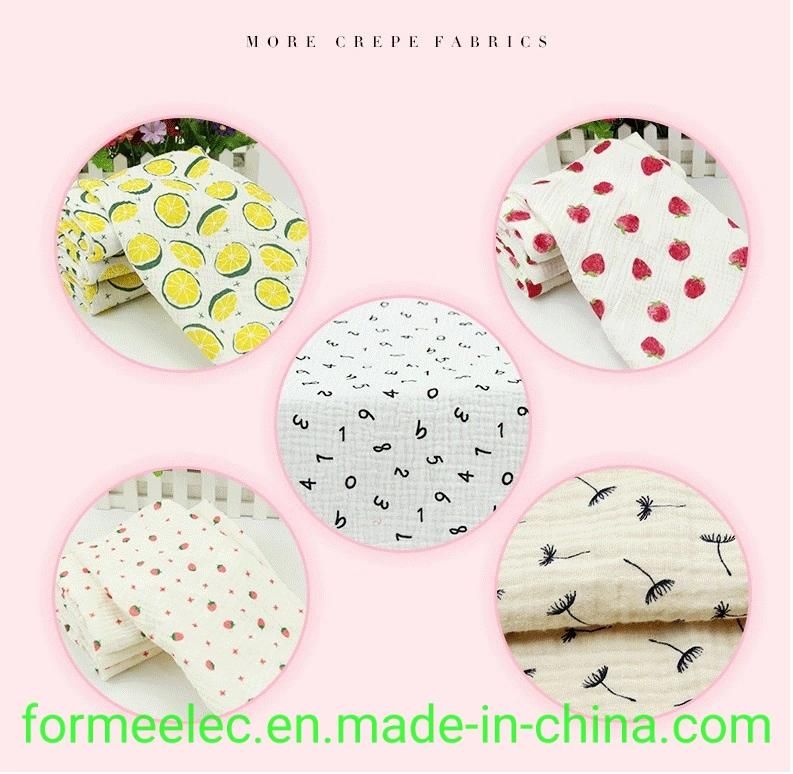 Dress Cloth Skirt Fabrics Cotton Double Crepe 40s 125g Seersucker Cotton Yarn Gauze