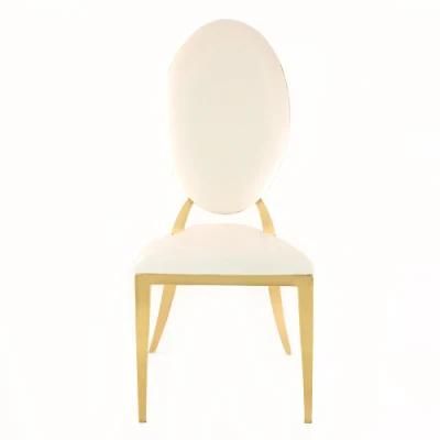 Hot Sale Round Back Gole Metal Frame Red Velvet Dining Bar Chair for Wedding