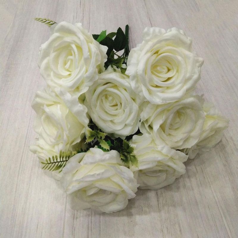 Artificial Fabric Rose Flower Bouquets Arrangement Wholesale Wedding Flowers