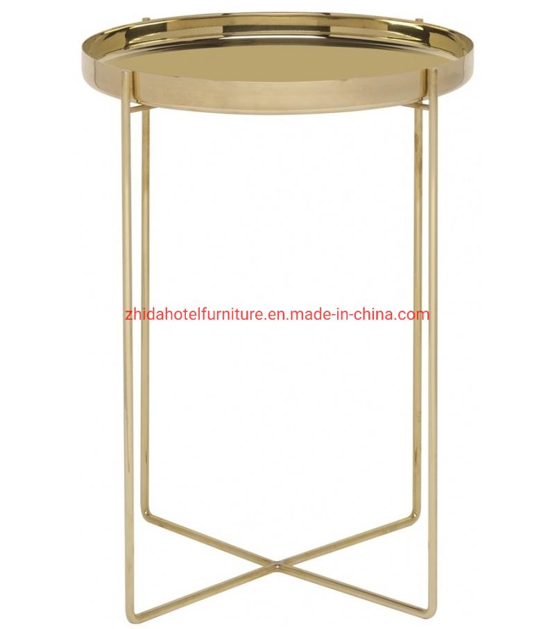 Marble Metal Furniture Modern Glass Mirrored Gold Coffee Table Se