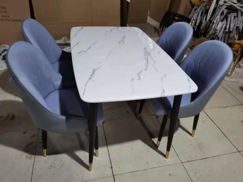 Nordic Light Luxury Modern Minimalist Dining Chair Home Restaurant Leather Chair