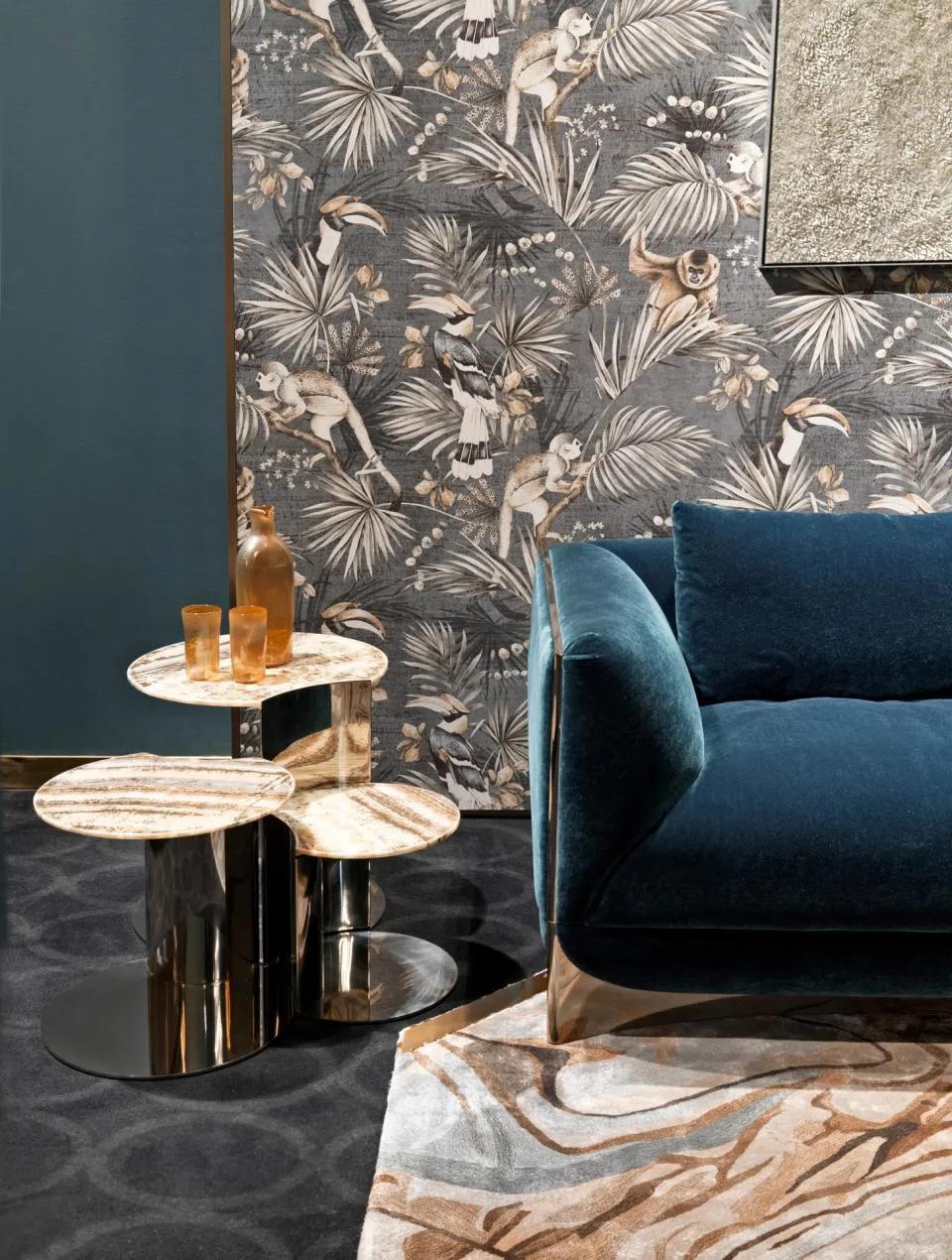 Modern Special Unique Design Living Room Center Table Set Luxury Round Marble Top Gold Stainless Steel Base Sectional Coffee Table