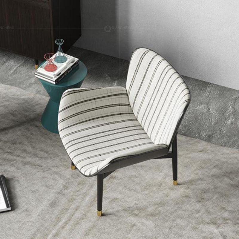 Black and White Velvet Fabric Living Room Leisure Chair Hotel Dining Chair
