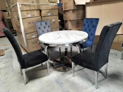 Tufted Button Dining Chair modern Stainless Steel Chair