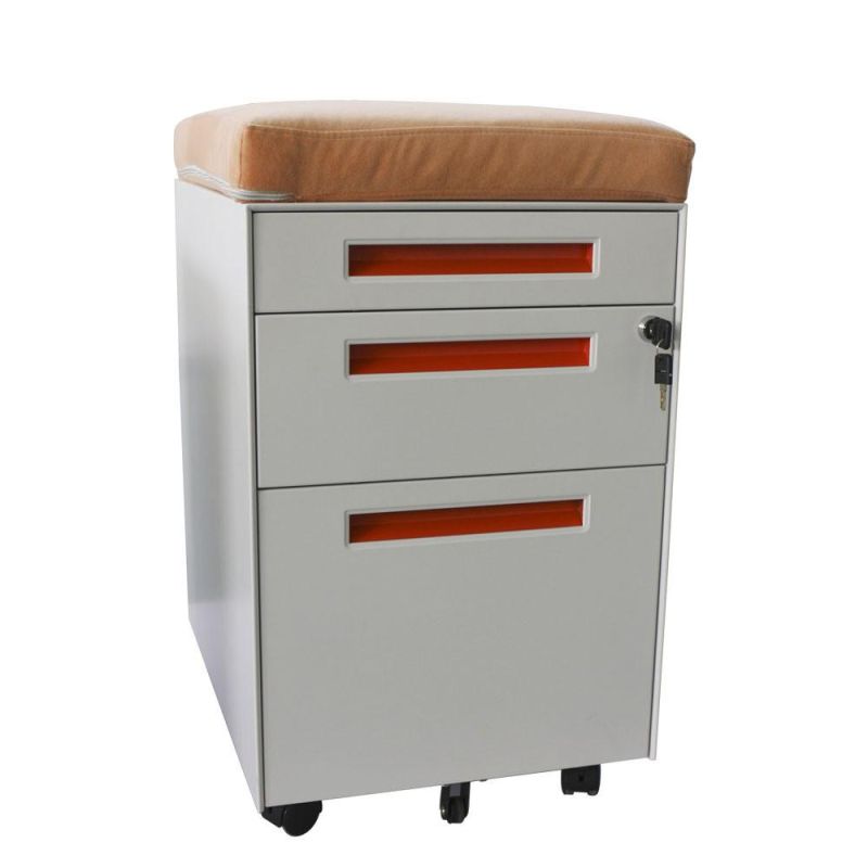 Orange Hot Sale Manufacturer Metal Mobile Filing Cabinet
