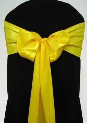 Hot Selling Yellow Chair Sash for Decroation
