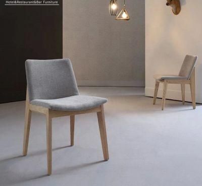 Project Product Ash Wood Dining Chair Fabric Chair Without Armrest