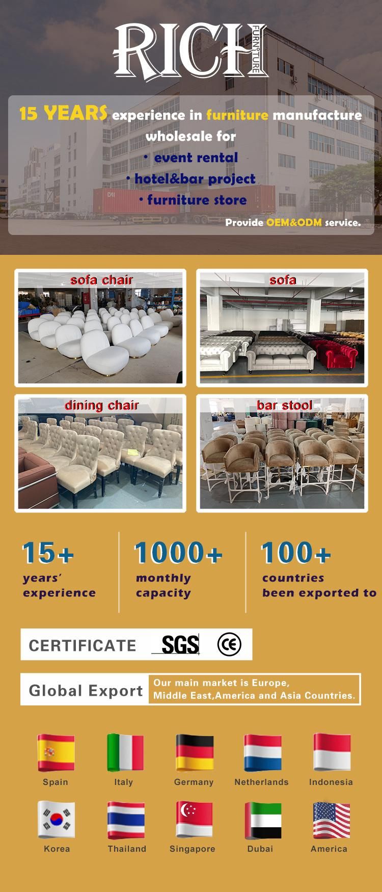 Modern Home Furniture Dining Chair Velvet Fabric Cafe Chair