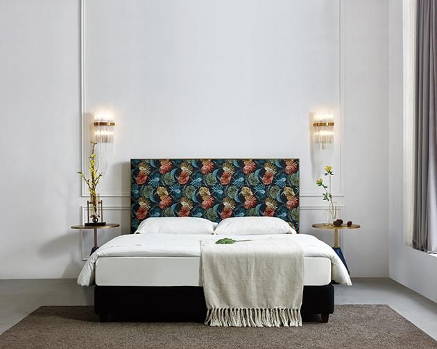 Manufacturing Fabric Italian Bedroom Furniture Soft Velvet Bed