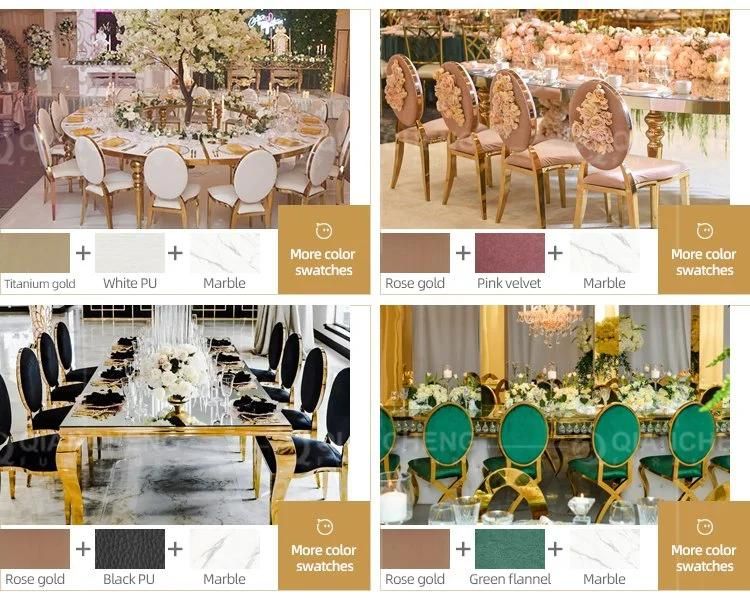 Hot Banquet Wedding Furniture Decoration Dining Rose Gold Steel Chairs
