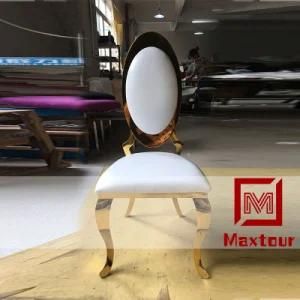 Luxury Oval Back Gold Stainless Steel Dining Chair Wholsale