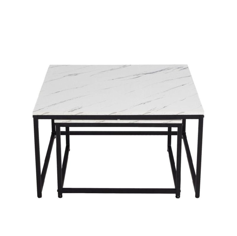 Matel Iron Golden Coffee Tables and Console Tables Power Coated Framed with White Marble Stone Tops