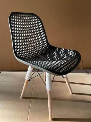Chaise Lounge PP Plastic New Beech Wood Leg Leisure Chairs Nordic Restaurant Dining Chairs for Home Furniture