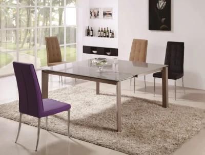 Wholesale Home Rectange Tempered Glass Dining Table