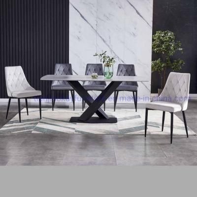 Contemporary Modern Solid Walnut Mahogany Ash Wood Ceramic Porcelain Marble Top Restaurant Dining Room 8 Seater Furniture Table