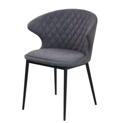 French Style Home Furniture Banquet Fabric High Back Armless Dining Chair with Metal Legs
