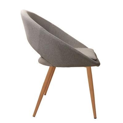 Wholesale Home Furniture Dining Restaurant Chair Home Modern Fabric Chair with Iron Tube Legs