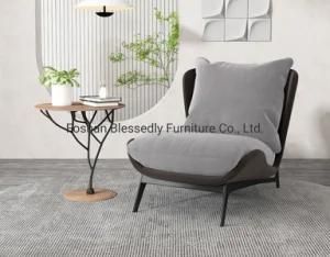 Modern Furniture Sofa Chair Leather Fabric Chair with Ottoman