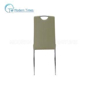 Modern High Back Chromed Leg Dining Chair Living Room Outdoor Dining Chair