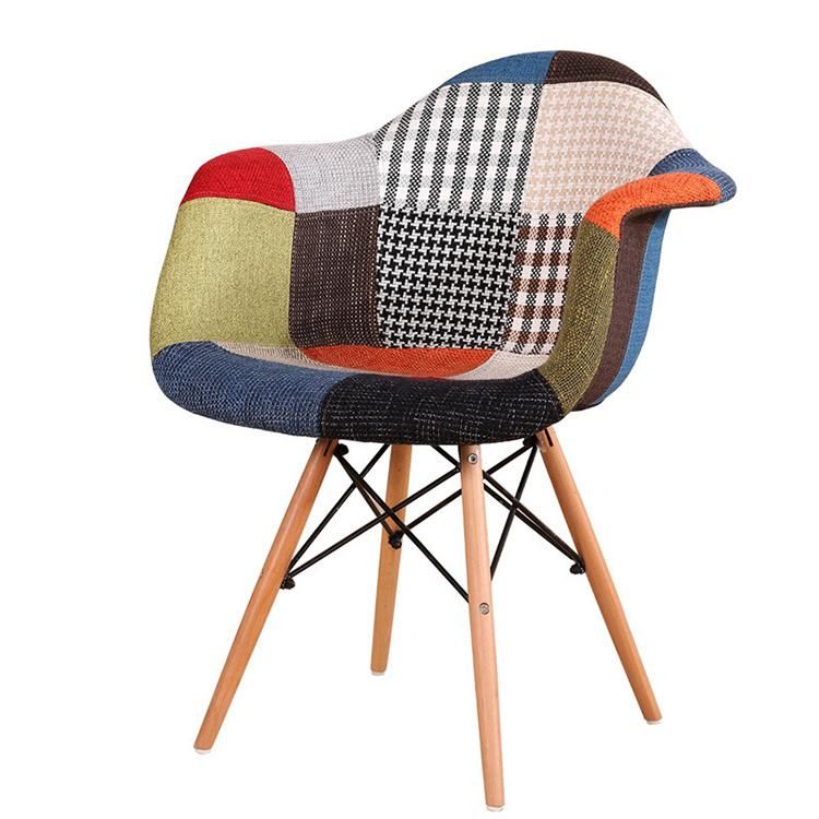 Nordic Minimalist Color Cloth Surround Chair Living Room Dining Room Furniture Modern Luxury Portable Dining Chair Coffee Shop Upholstered Leisure Chair