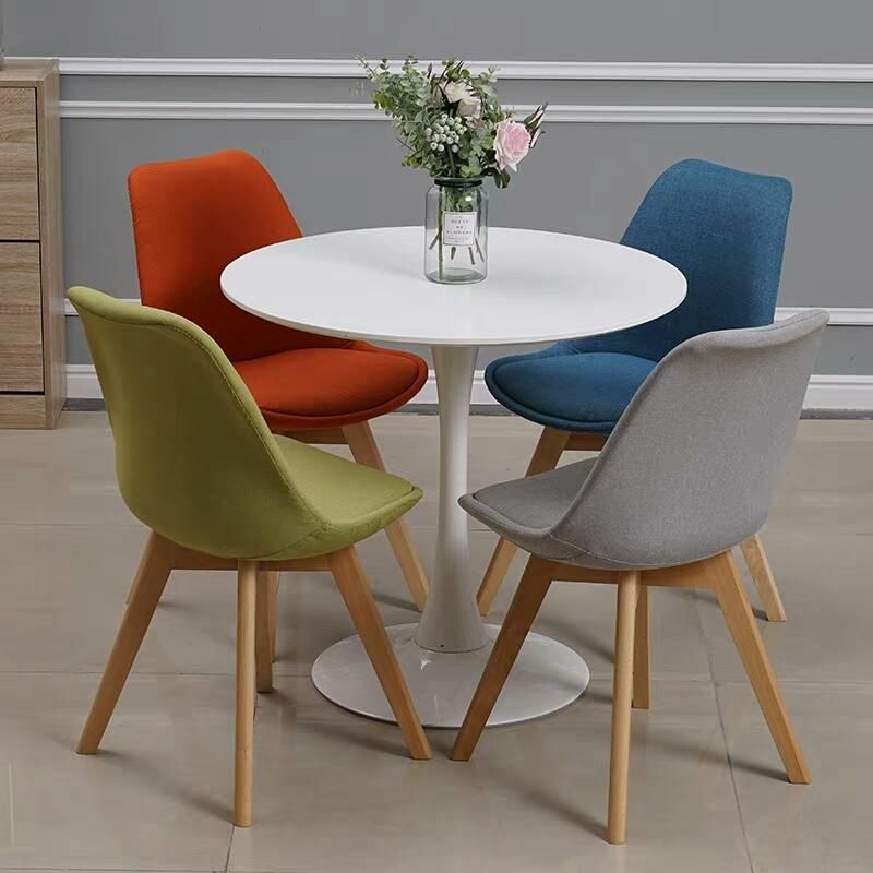 Upholstered PU White Black Nordic Cheap Indoor Home Furniture Wooden Leather Room Modern Restaurant Dining Chair
