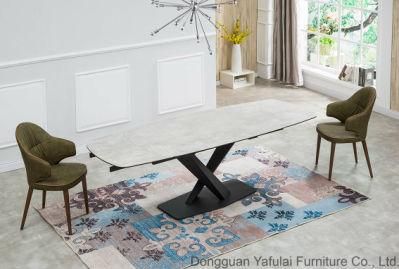 Modern Factory Ceramic Metal Dining Table Set Furniture