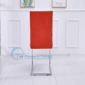 Outdoor Furniture Modern Red Leather Upholstered Seat High Back Outdoor Dining Chair