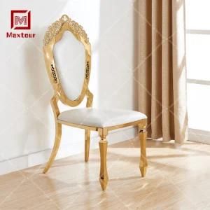 Foshan Royal Luxury High Grade Stainless Steel Romance Golden Wedding Chair on Promotion