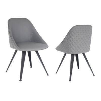 Nordic Style Kitchen Armrest Metal PU Dining Chair
