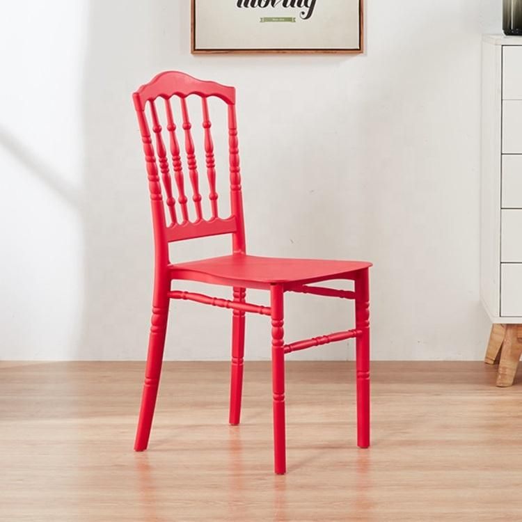 2019 Hot Sale Wood Leg White Plastic Stacking Chair