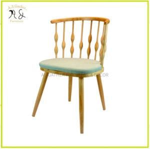Nordic Modern Design Chair Backrest Chair Wooden with Seat Pad
