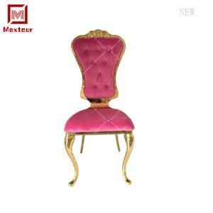 Dining Room Furniture Stainless Steel High Back Restaurant Wedding Event Dining Chair