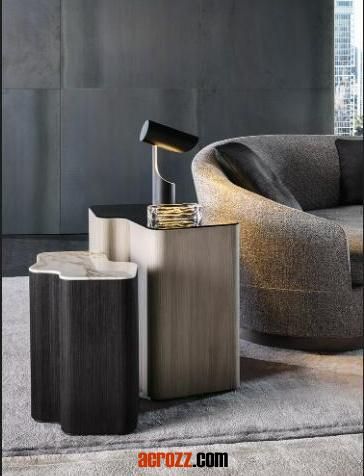 New Design Furniture Factory Short Wood Leg Coffee Table Shaped Marble Table Marble Tabletop Lou Coffee Table