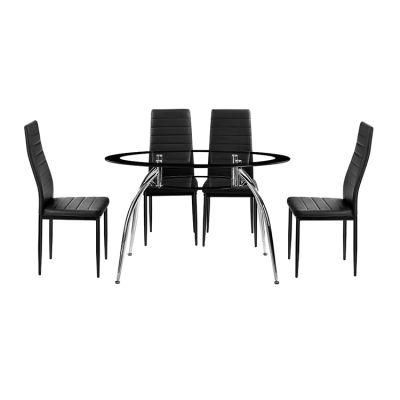 Tempered Glass Slab Dining Table Round Table