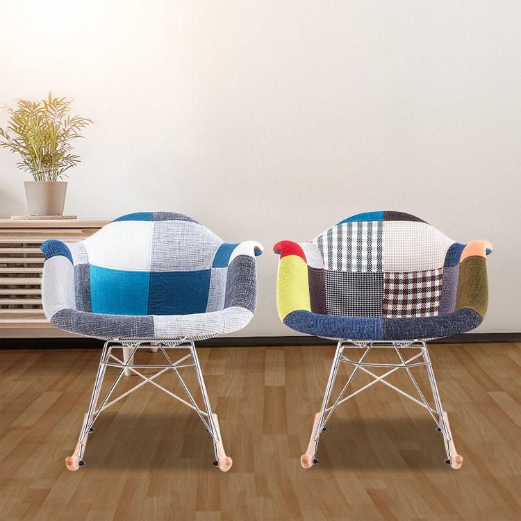 2021 Wholesale Modern Custom Fabric Cover Patchwork Chair Beech Legs Dining Chair