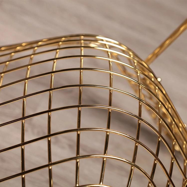 Hot French Simple Furniture Dining Chair Wire Chair Metal Design Saudi Arabia VIP Chair Golden Luxury Wedding Party Living Room Dining Room Chair