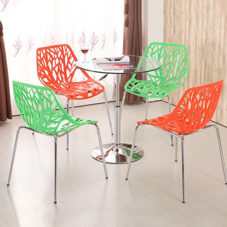 Modern Chaise Plastic Green Tree Chair Cafe Dining Chair Restaurant Stacking Chair for Sale