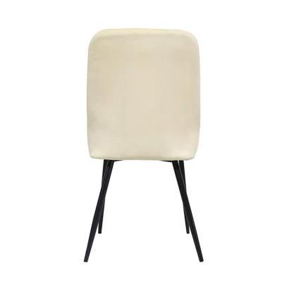 Foshan Dining Room Furniture Cheap Iron Legs Fabric Upholstered Dining Chairs Modern